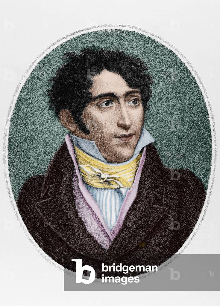 Jean Coralli (1779-1854). Engraving. Colored.