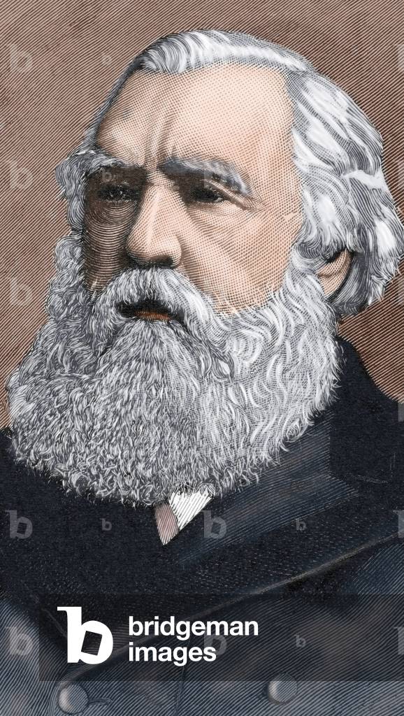 Sir Austen Henry Layard (1817-1894). Portrait. COLOURed engraving. United Kingdom