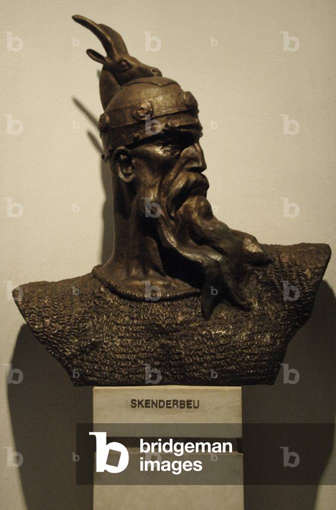 Skanderbeg (14051468). National hero and a key figure of the Albanian National Awakening. Bust.
