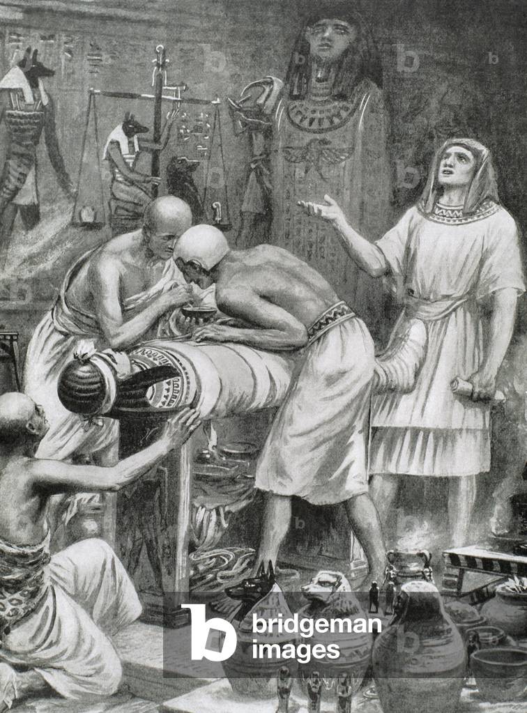 Mummification. Anciet Egypt. Engraving. 19th century.