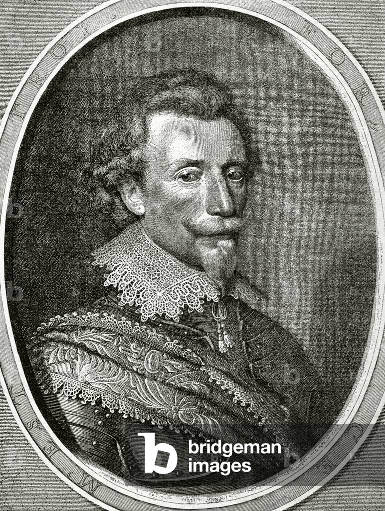Portrait of Ernst Graf von Mansfeld, German military commander (engraving)