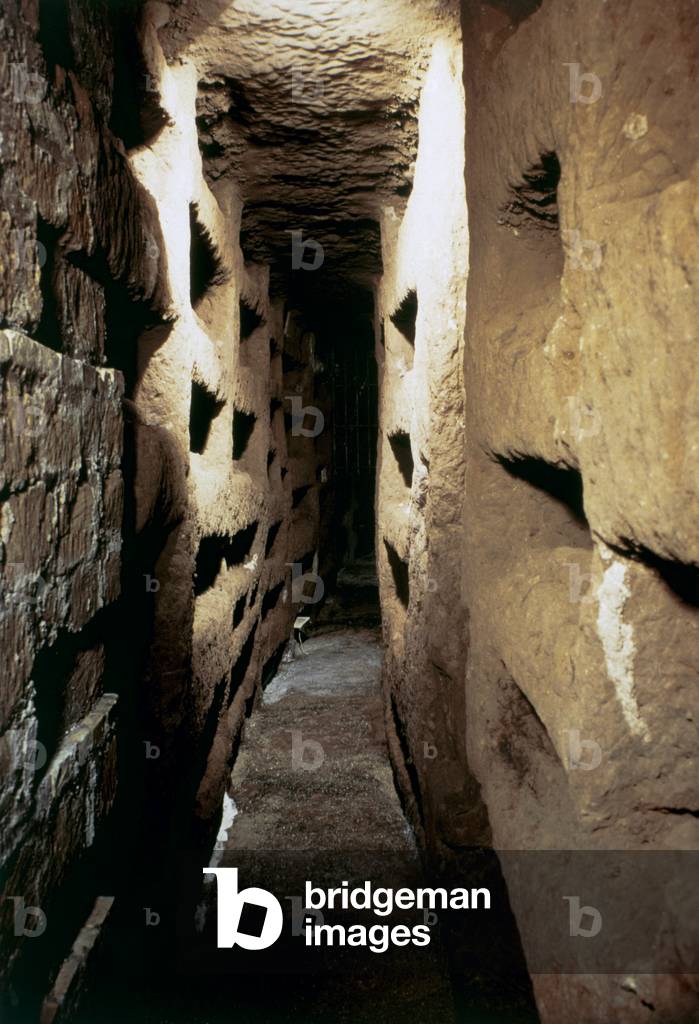 Italy. Rome. Catacombs of Callixtus. 2nd - 4th centuries. Interior.