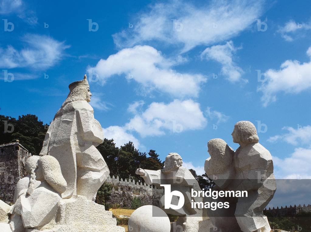 Encounter between two Worlds. Sculpture. Spain.