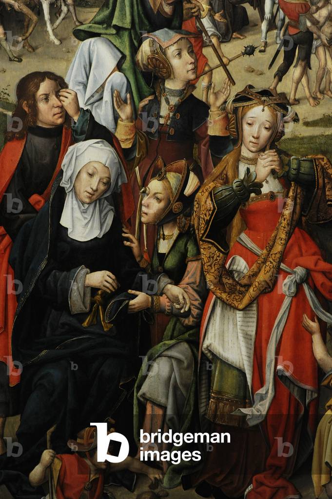 Triptych of the Kievit Family by Master of Delft (active in Netherlands in 1500). Detail.