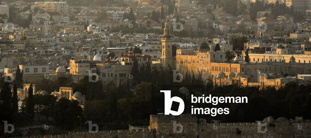 Israel Old City of JerusalemWalls, Sunset (photo)