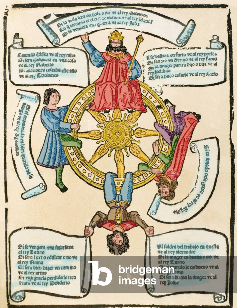 Spain, Wheel twenty questions (Rueda de las veinte preguntas),  Engraving, Coloured