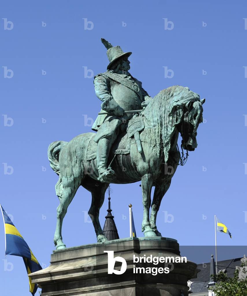 Carl Gustave King of Sweden, Statue by John Borjeson, 1896, Malmo, Sweden