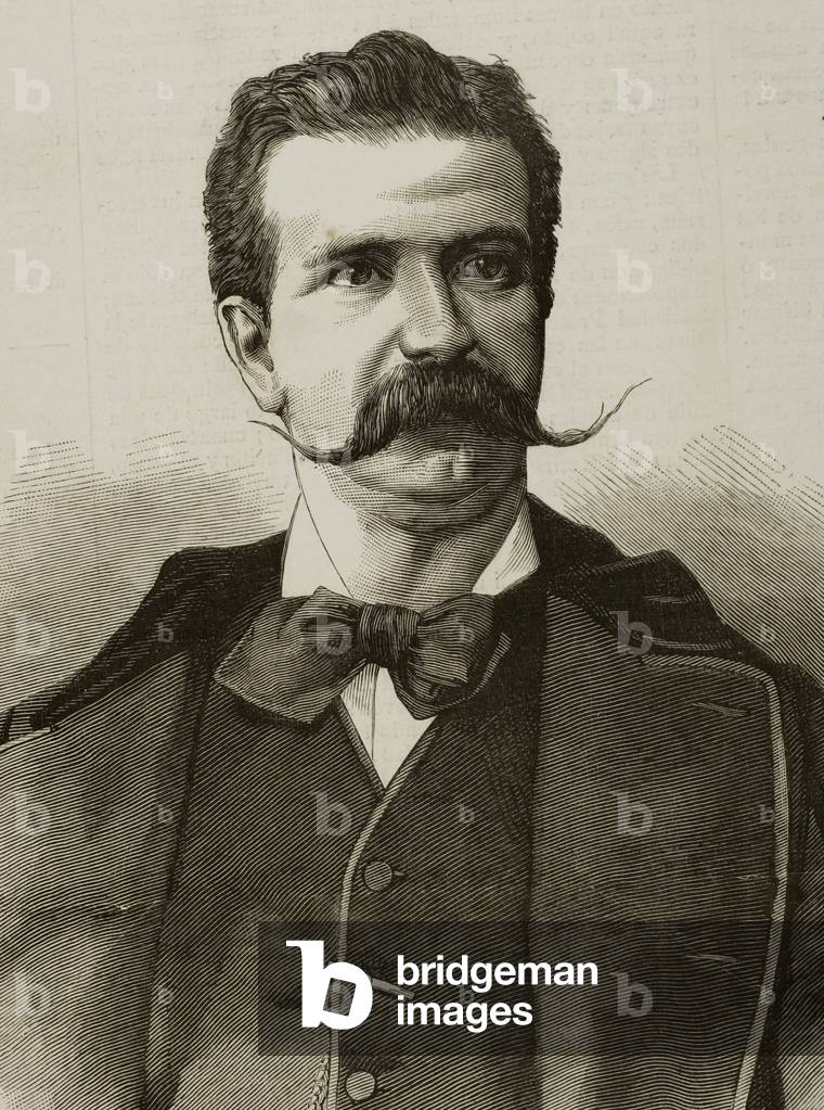 Portrait of Manuel Danvilla and Collado, Historian and Spanish politician (engraving)