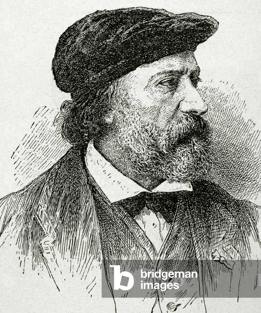Portrait of Charles-Franc?ois Daubigny, French painter (engraving)