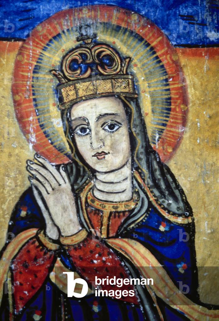 Ethiopia. Dago Istafnos church.  Fresco of Virgin Mary. 16th century.