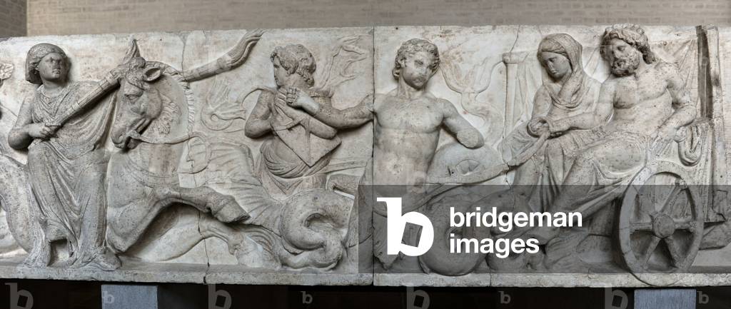 Altar of Domitius Ahenobarbus. Wedding of Poseidon and Amphitrite (front panel). Glyptothek. Munich. Germany.