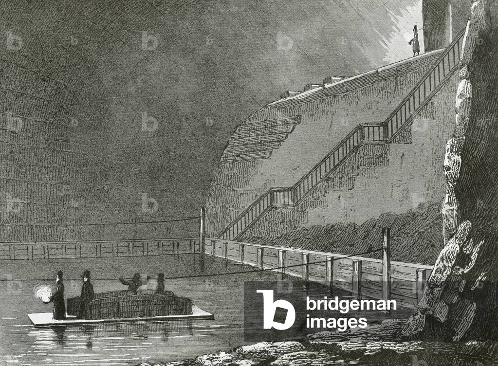 Poland, Krakow, The Wieliczka Salt Mine (engraving)