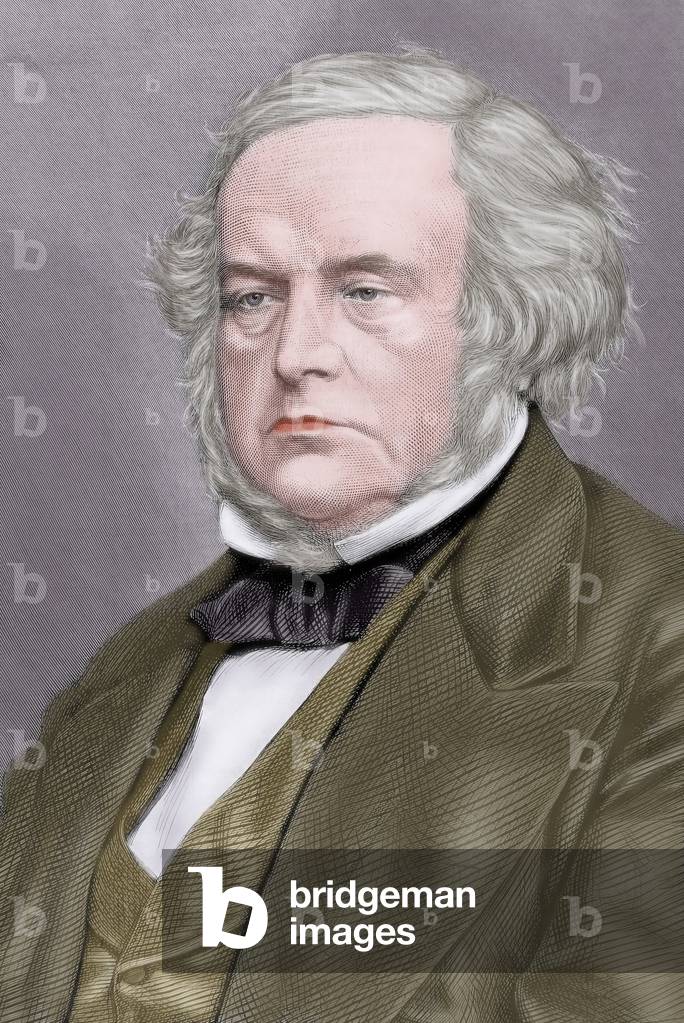 John Bright (1811-1889). Colored engraving.