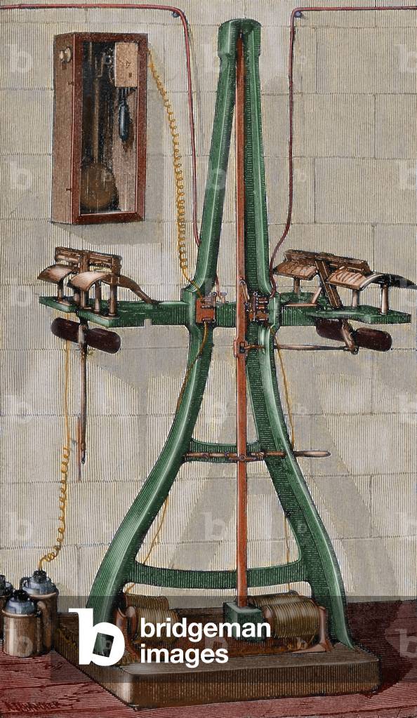 Giovanni Caselli (1815-1891). Pantelegraph. Colored engraving.