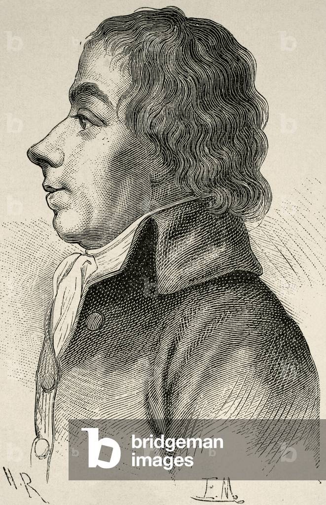 Ange-Elisabeth-Louis-Antoine Bonnier d'Alco (1750-1799). Engraving.