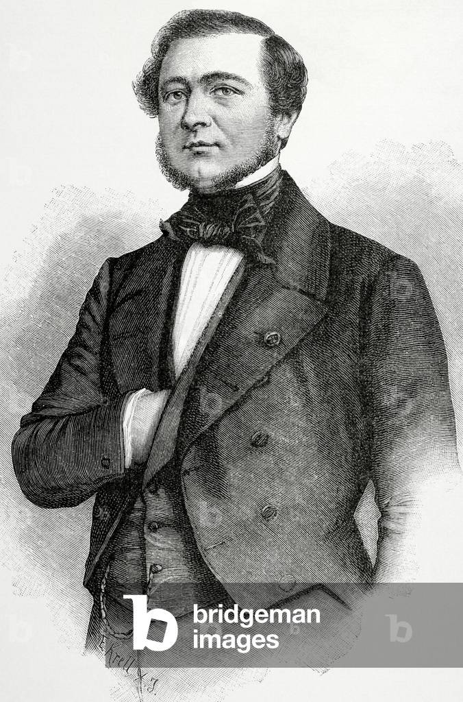 Portrait of Charlemagne Emile de Maupas (1818-1888) by E. Krell (engraving)