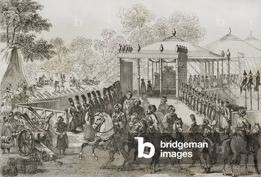 Turkey. Camp of the Daud Pasha. Engraving, 19th century.