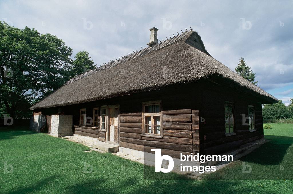 Estonia. Island of Saaremaa. Traditional house.