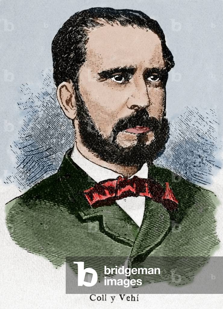 Jose Coll Vehi (1823 -1876). Engraving. Colored.