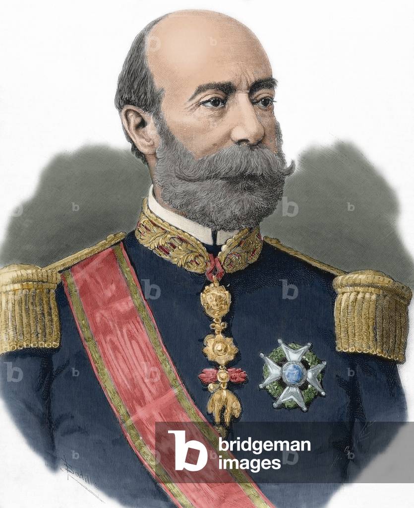 Manuel Pavi?a y Lacy, (1814-1896), Spanish marshal, Portrait (colour engraving)