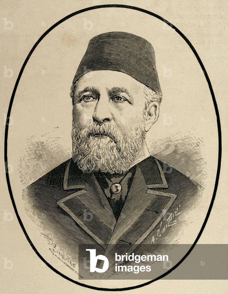 Hussein Sermed Affendi (1830-1886). Turkish diplomat. Engraving.