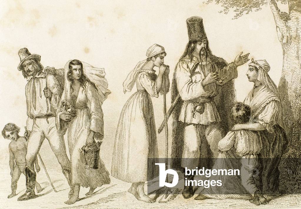 Hungary. Villagers and peasants. Engraving, 19th century.