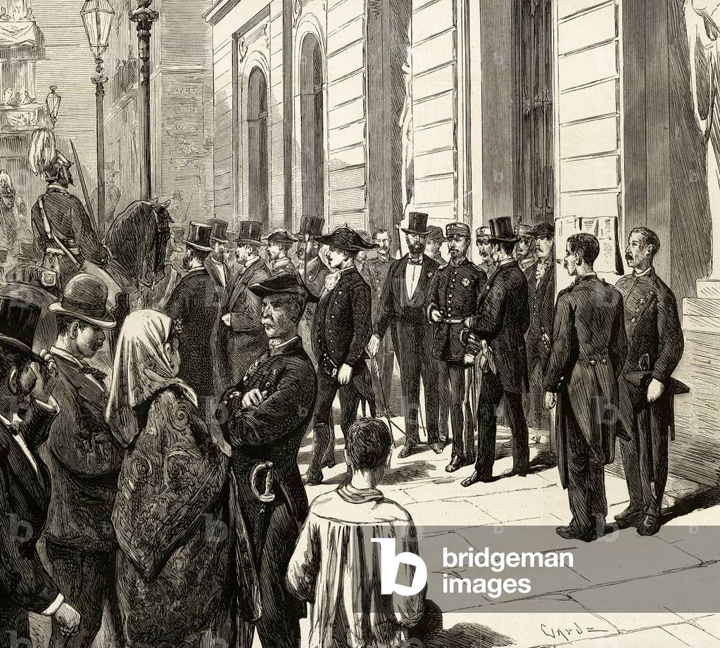 Arrival in Barcelona of General Martinez Campos after the pacification of Catalonia, 1875 (engraving)