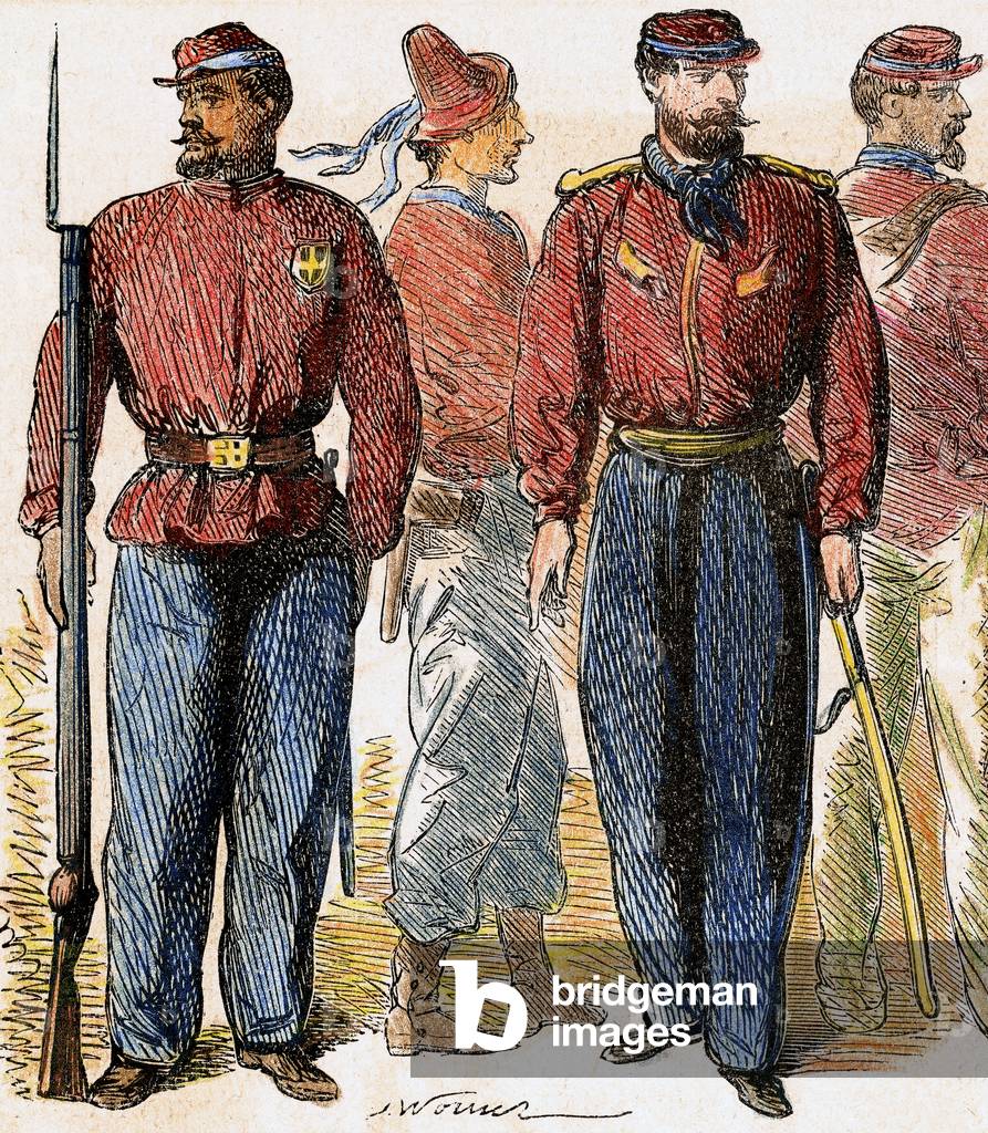 Italian Unification (1859-1924). Italian Volunteers known as 