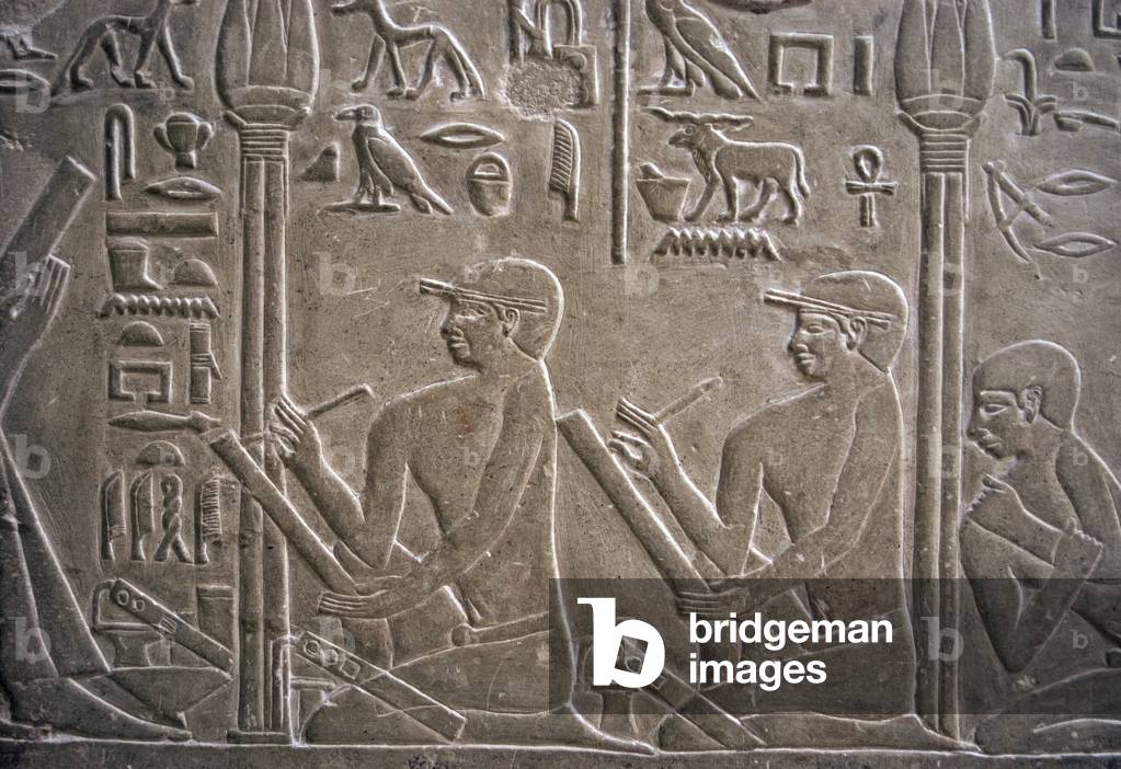 Egypt. Saqqara. Mastaba of Mereruka. Relief depicting scribes.