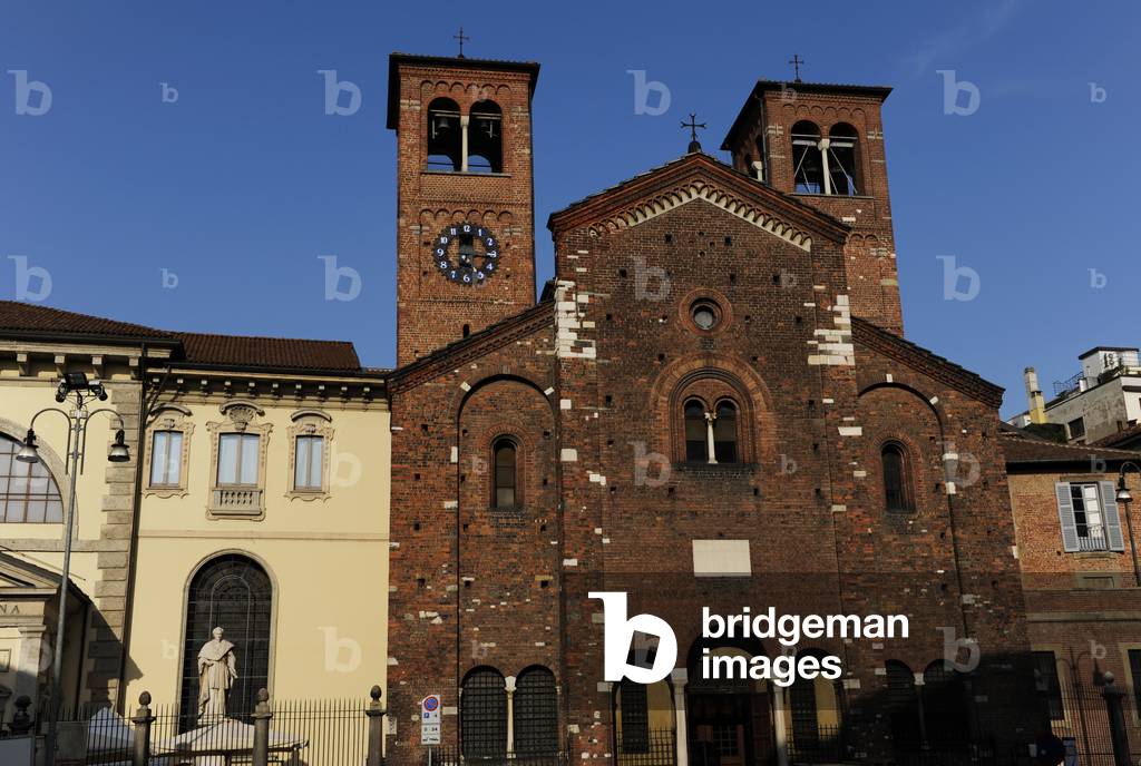 Italy. Milan. Church of the Holy Sepulchre. Founded in 1030. Facade. Neoclassical style.