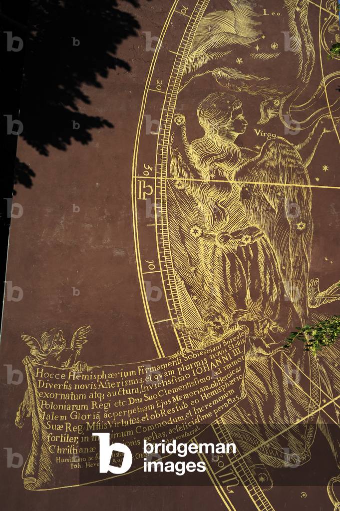 Decorative motifs dedicates for astronomer Johannes Hevelius, (1611-1687), Gdansk, Poland (photo)