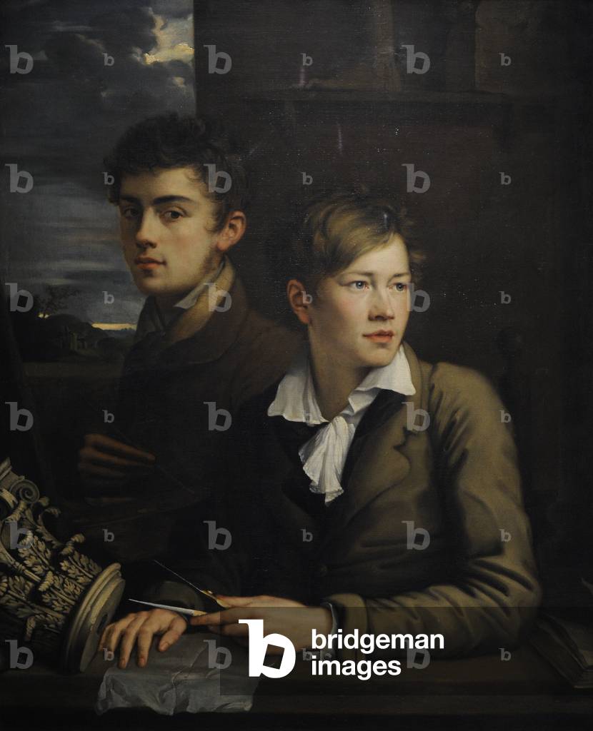 Self-portrait with Johann Peter Weyer, 1813, by Carl Joseph Begas (1794-1854).