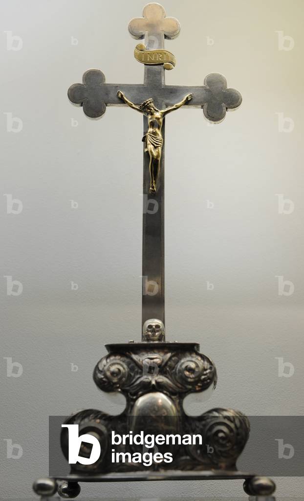 Silver crucifix. Baroque. 1668.