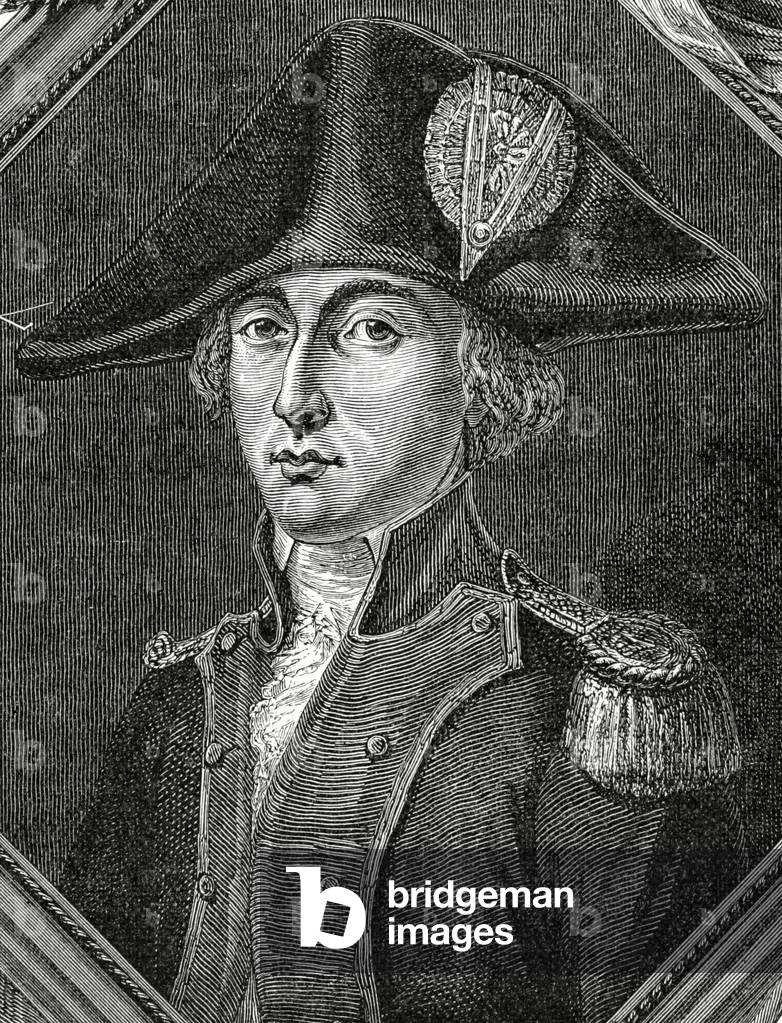 Portrait of Andre Desilles (1767-1790), French army officer (engraving)
