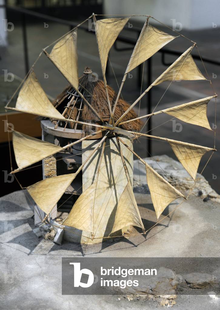 Tower windmill, Crete. Greece. ca. 1850. Diorama.