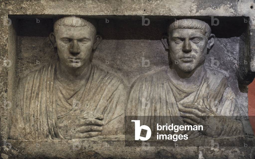 Sepulchral monument of two brothers. Second half of 1st century BC. Marble.