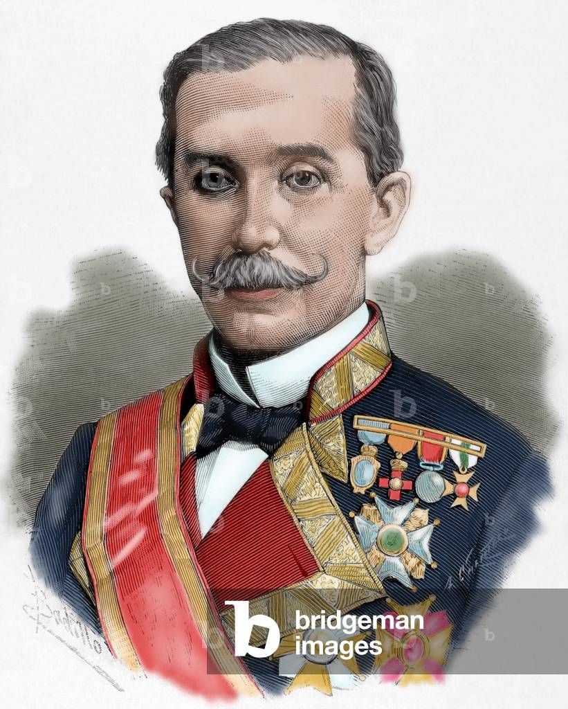 Juan Bautista Antequera Bobadilla (1824-1890). Colored engraving.