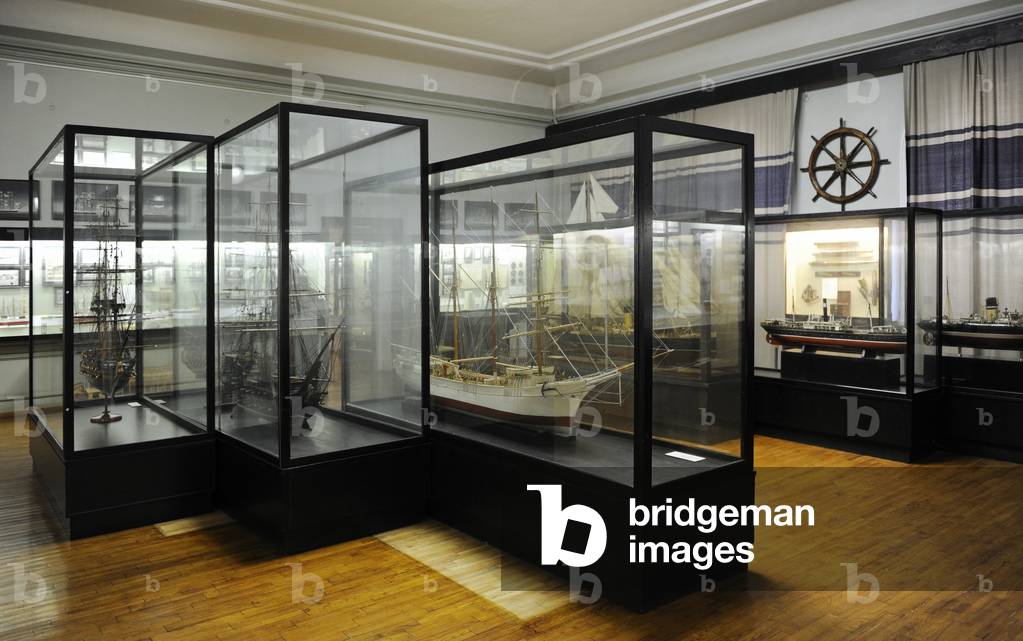 Boat models. Museum of History and Navigation. Inside. Riga. Latvia.