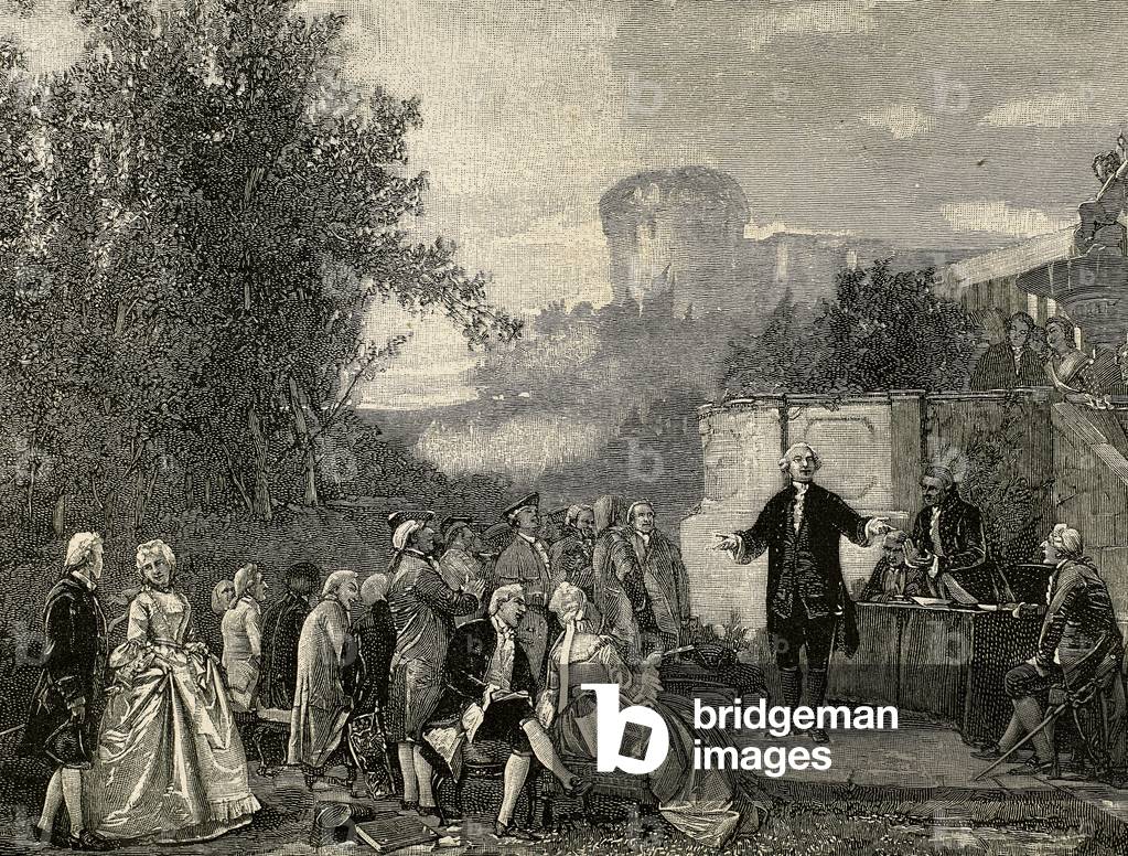 Carlo Goldoni (1707-1793)Italian playwrightreciting. Engraving.
