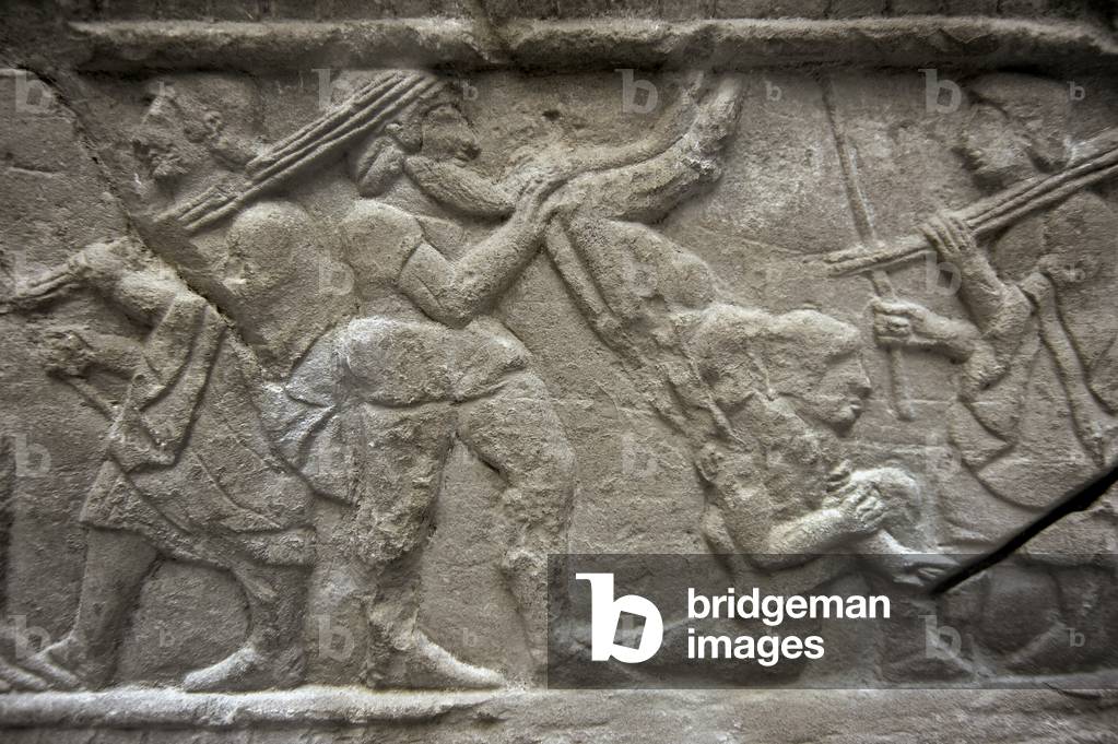 Reliefs of funerary games. Base of etruscan grave marker. Early 5th century BC.