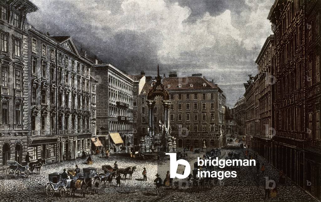 Austria, Vienna, Hober Markt square, Litography, 18th-19th century