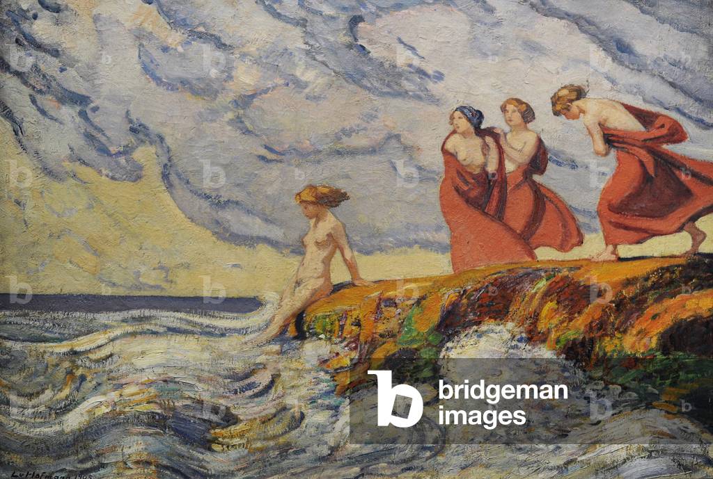 Breaking Waves, 1905, by Ludwig von Hofmann (1861-1945).