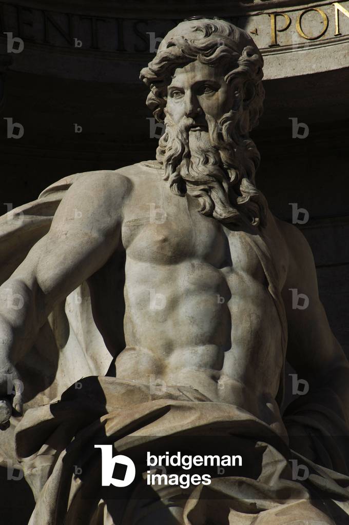 Italy. Rome. Fontana di Trevi. 18th century. Neptune.