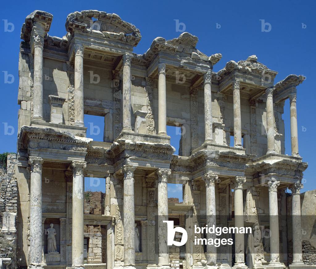 Turkey. Asia Minor. Ephesus. Facade of Celsus Library.