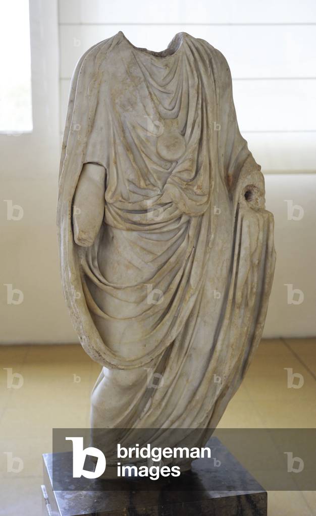 Togate with bulla aurea (amulet), Late Claudian era, Mid 1st century, Colony Forum, Tarragona, Spain