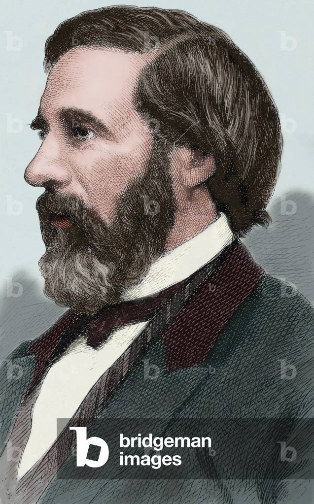 George S. Boutwell (1818-1905). Colored engraving.