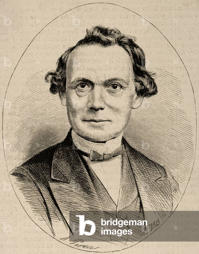 Jens Jacob Asmussen Worsaae (1821-1885). Engraving.