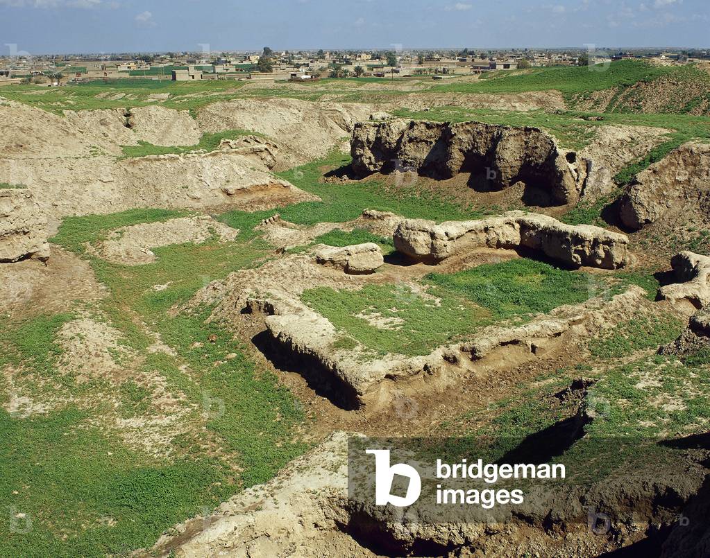 Mesopotamia, Bronze Age, Mari (modern Tell Hariri), Ancient Semitic city, View of the ruins, Syria (photo)