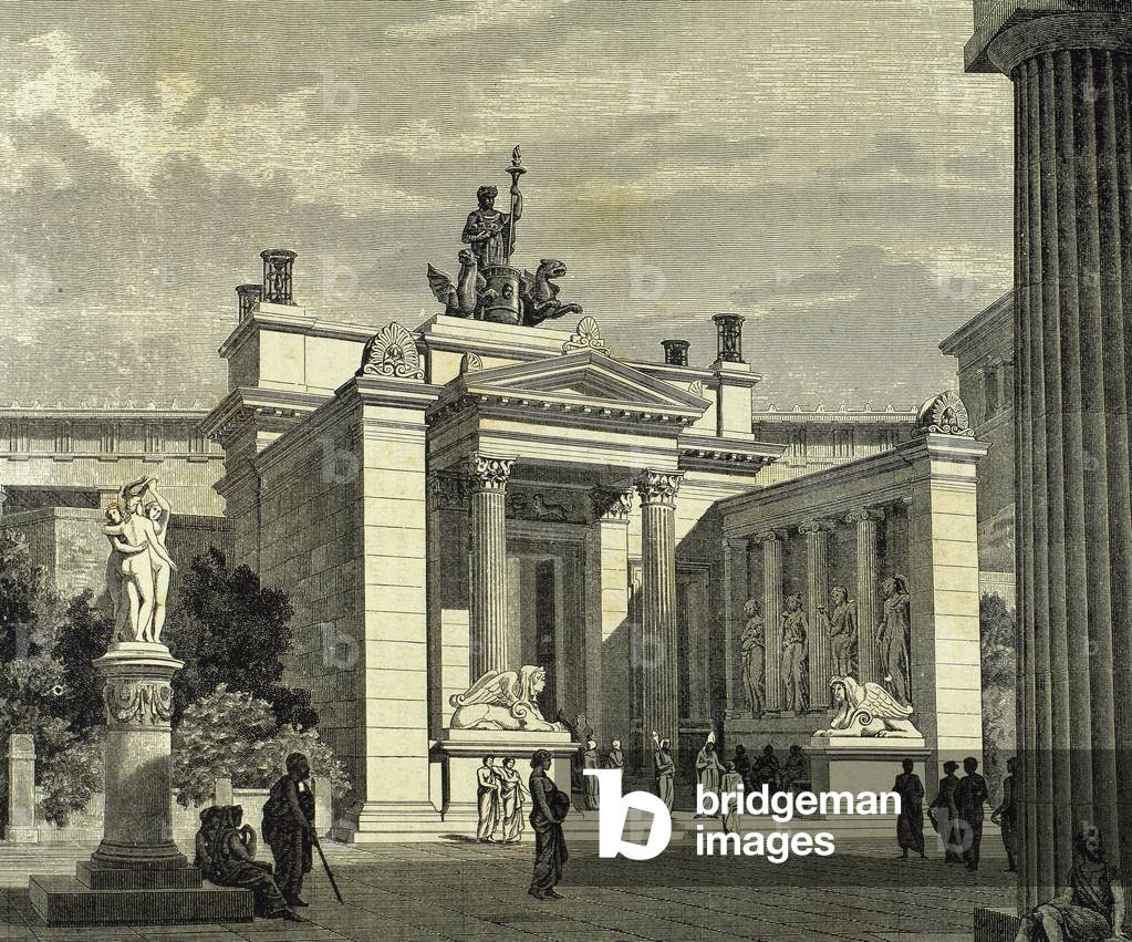 Ancient Greece, Eleusis, Porches (engraving) 19th century