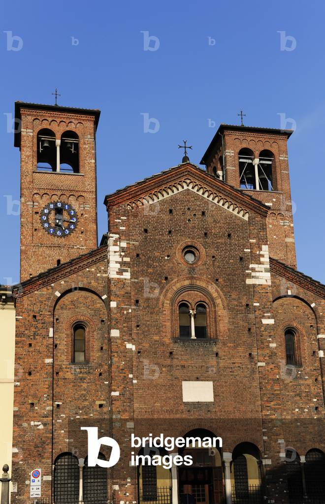 Italy. Milan. Church of the Holy Sepulchre. Founded in 1030. Facade. Neoclassical style.